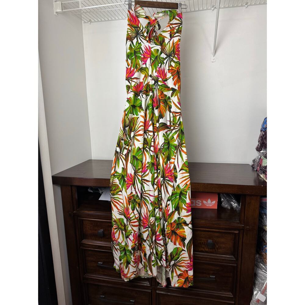 INC Tropical Print Halter Top Maxi Dress Size 2X - Picture 9 of 11